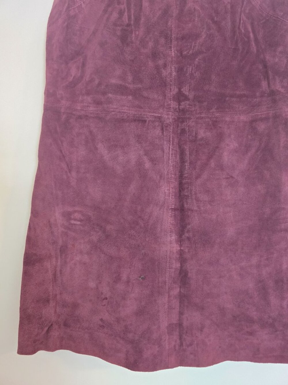 BB Dakota Vintage Style Plum 100% Suede Leather Shift Pinafore Dress Size 8 - Picture 3 of 16